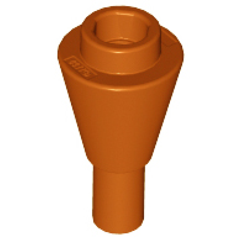 Kegel 1x1 omgekeerd met staaf (ijshoorn) Dark Orange